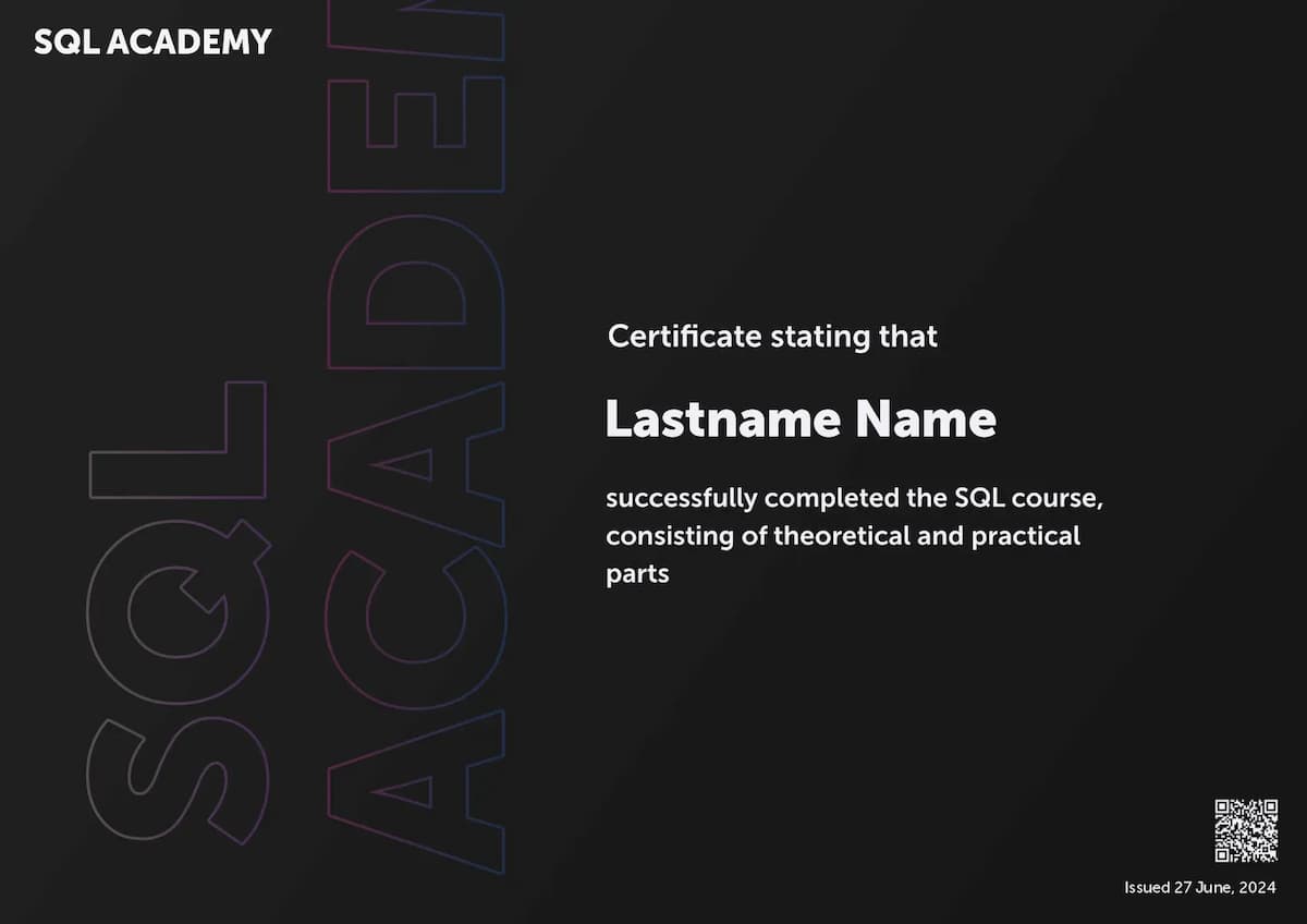 Certificate Preview