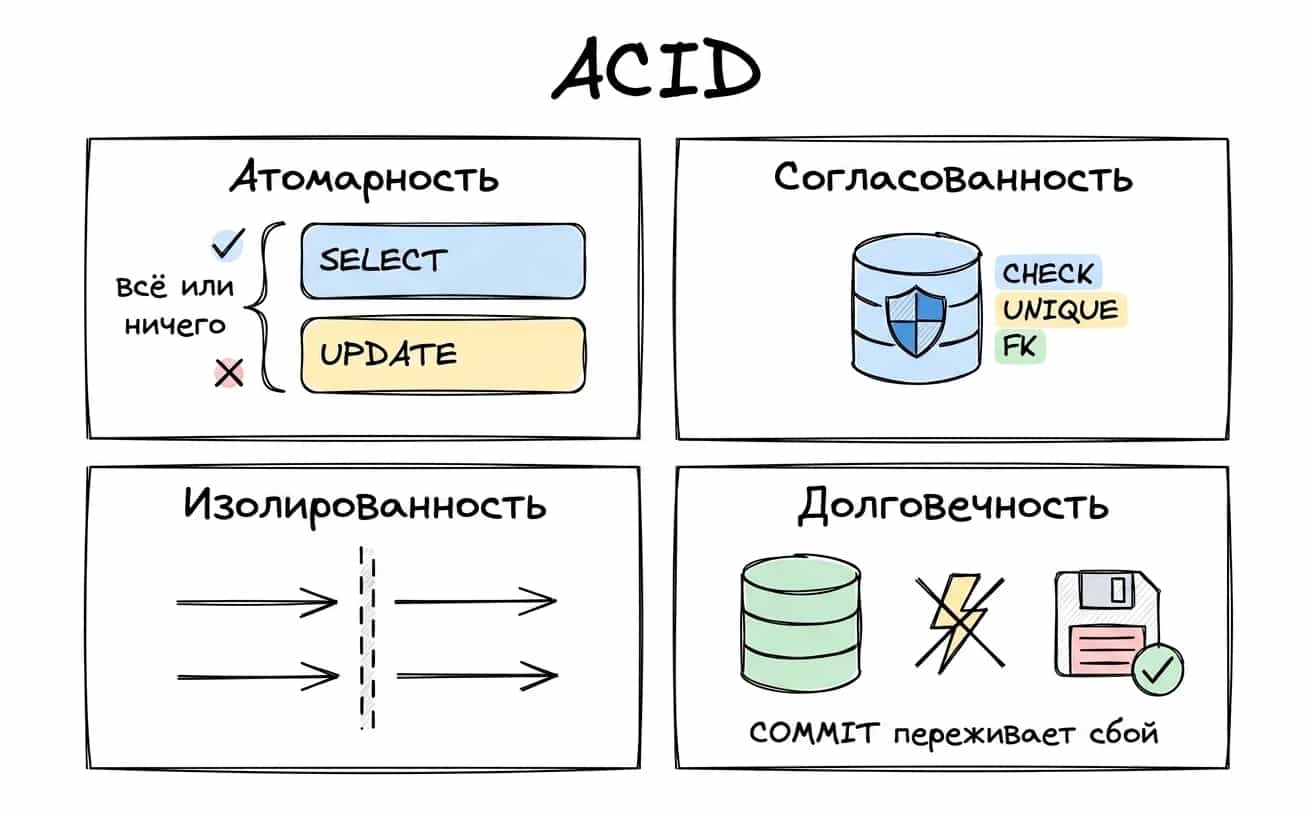 Четыре свойства ACID Четыре свойства ACID